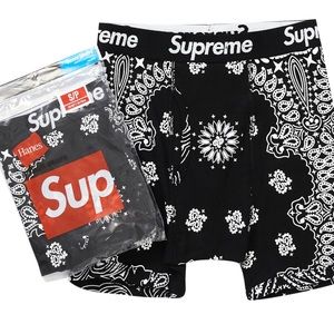 Supreme Hanes Bandana Paisley Black Large Boxer Briefs LG